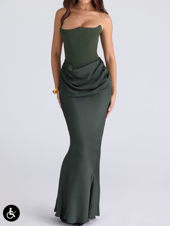 House of CB Dresses & Skirts - HOUSE OF CB PERSEPHONE Emerald Green Corset Maxi Dress SMALL REG CUP